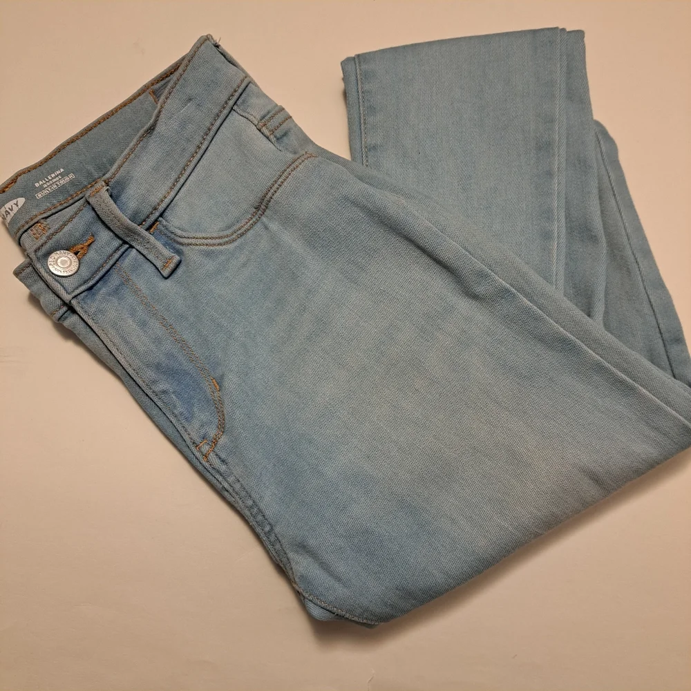 Old Navy Kids Light Blue Distressed Hem Ballerina Jeggings Girl's Jeans Size 14